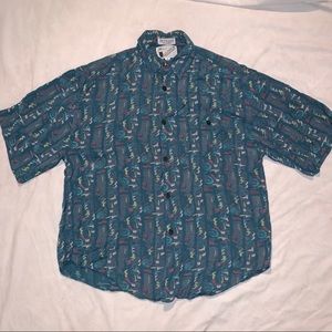Vintage Goouch patterned button down shirt XL